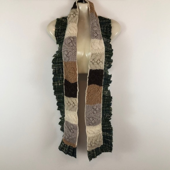 Anthropologie Accessories - Anthropologie Sleeping on Snow Wool Alpaca Chunky Knit Mix Print Scarf